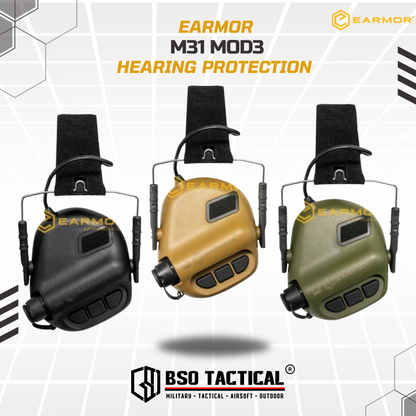 Earmor M31 Mod 3 Outdoor Safety Hearing Protection with AUX Input
