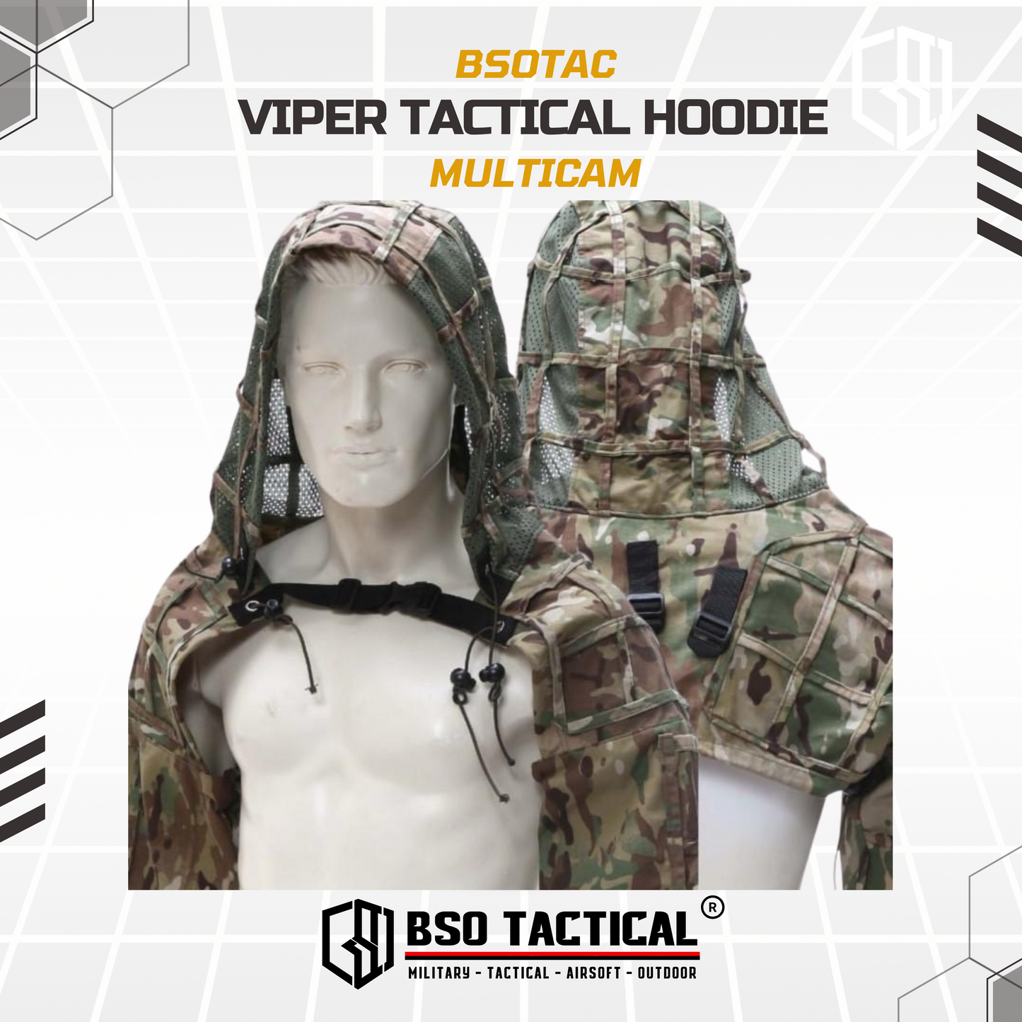 Viper Hood Coat Outdoor untuk Perlindungan Tubuh Outdoor Sport Games Hoodie - Multicam