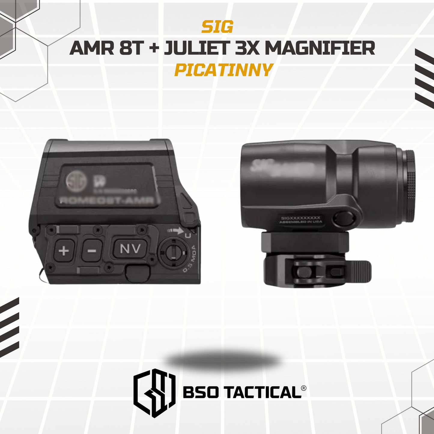 Red Dot Scope Combo Romeo AMR 8T with Magnifier Juliet 3X Picatinny CNC