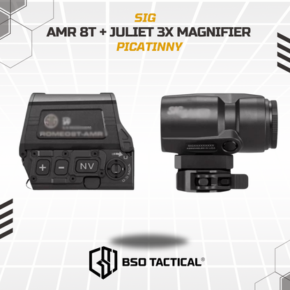 Red Dot Scope Combo Romeo AMR 8T with Magnifier Juliet 3X Picatinny CNC