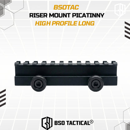 Riser Mount Picatinny High Profile Long CNC for Optic Scope Mounting Peninggi Rail