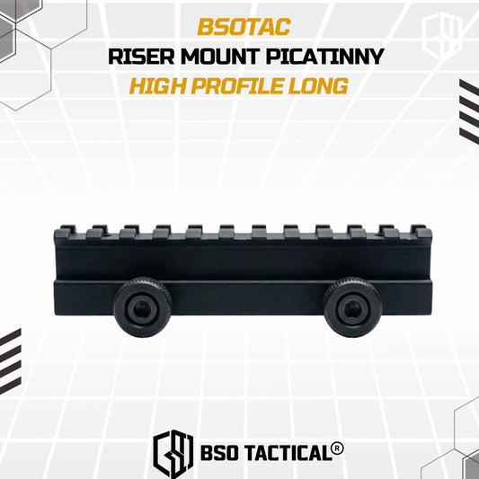 Riser Mount Picatinny High Profile Long CNC for Optic Scope Mounting Peninggi Rail