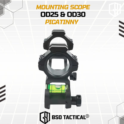 Mounting Scope Picatinny OD25 OD30 Rail 20-22MM Full Metal with Water Pass
