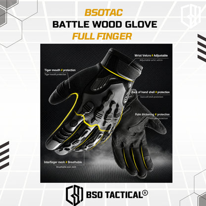 Battle Wood Outdoor Tactical Motorcycle Glove Full Finger Protection Multifungsi - ST1805