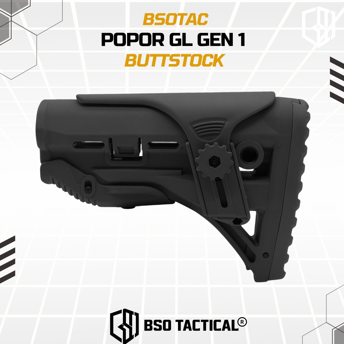 BD Tactical Popor Core CP Style G1 for AEG GBBR Polymer Buttstock with Cheek Riser