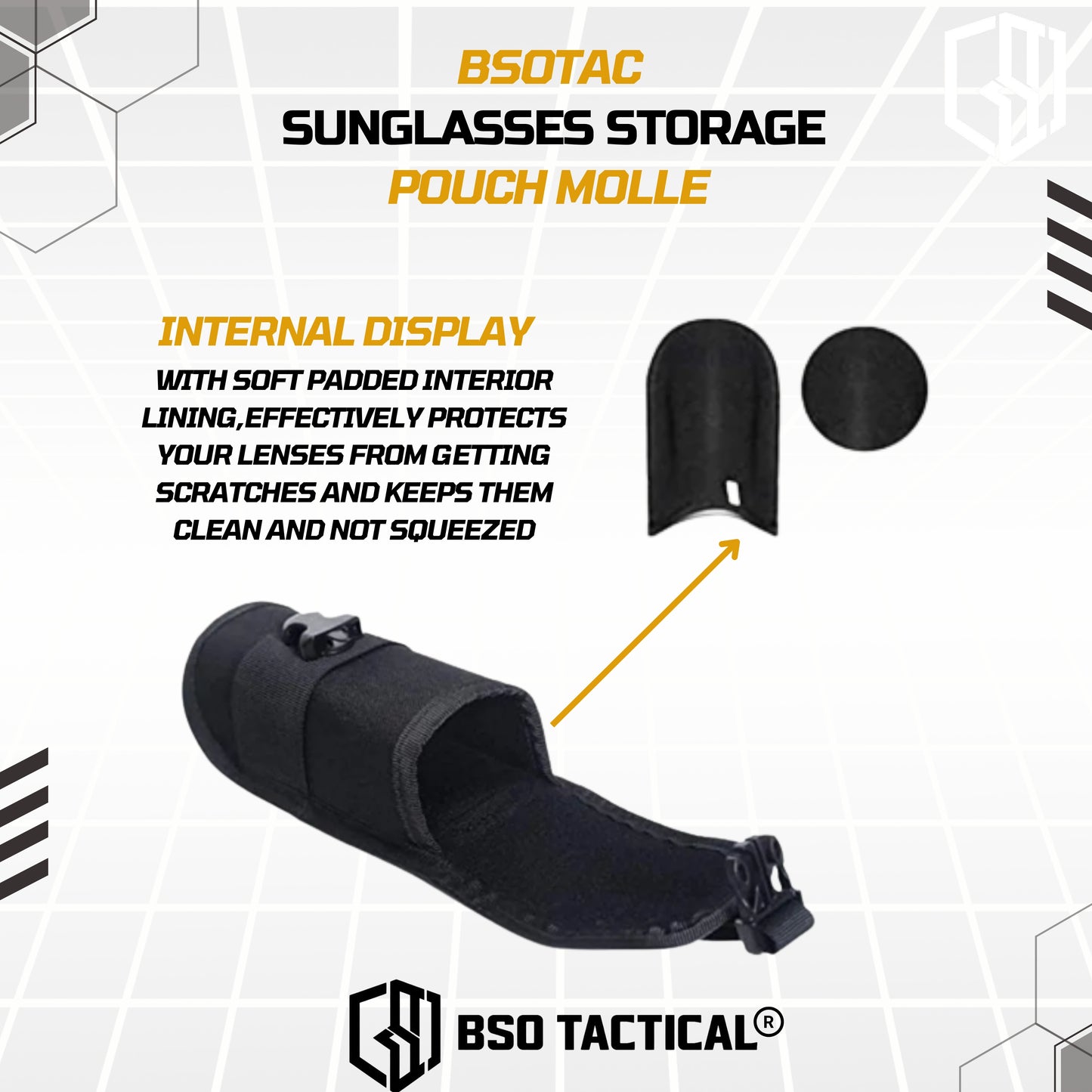 BSOTAC Tactical Sunglasses Storage Pouch Molle Clip Tempat Kacamata Multifungsi