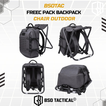 Freec Pack Tactical Outdoor Backpack Chair Camping Hiking Bag Molle