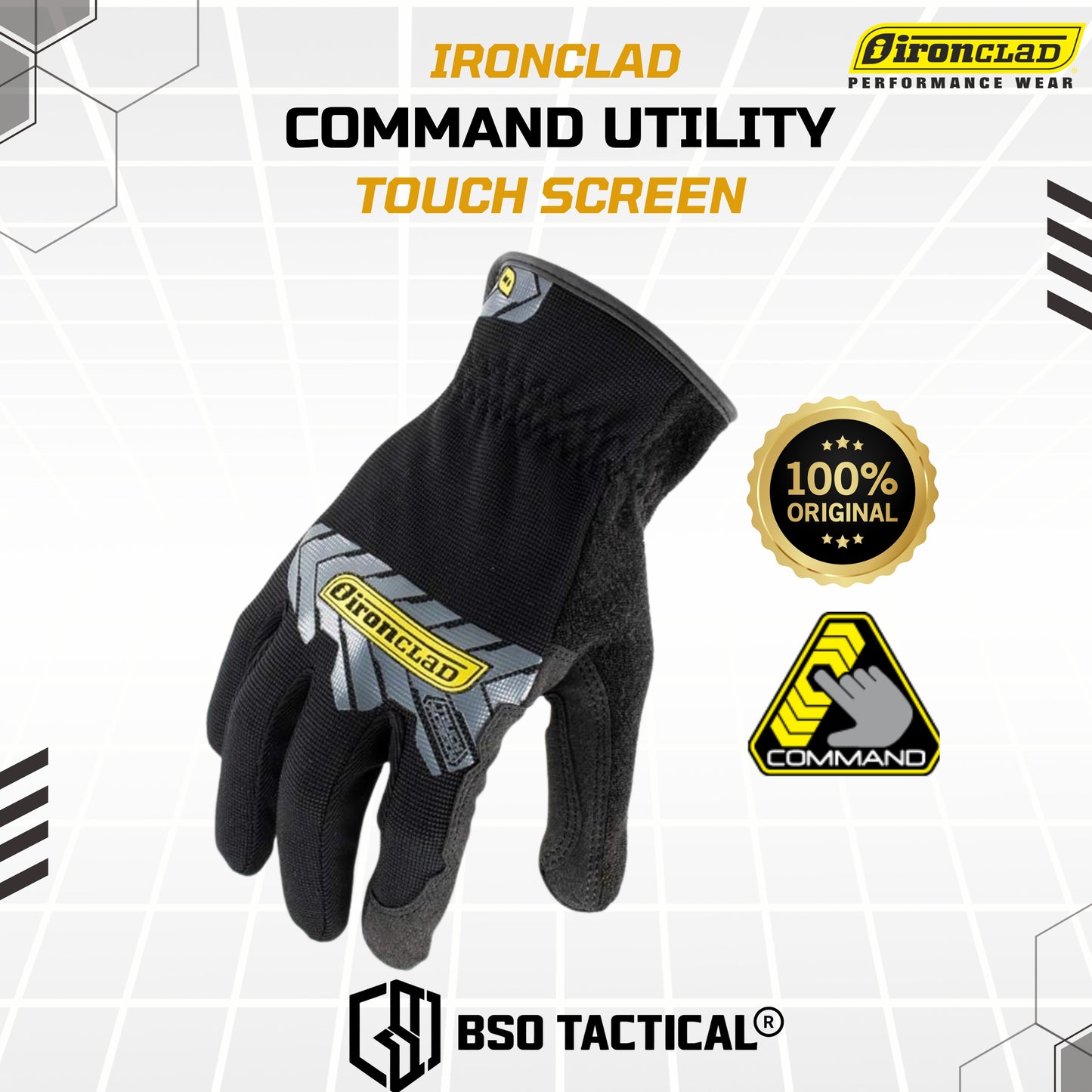 Ironclad Utility Touch Command Glove Touch Screen ( IEX MUG & IEX-PUG )