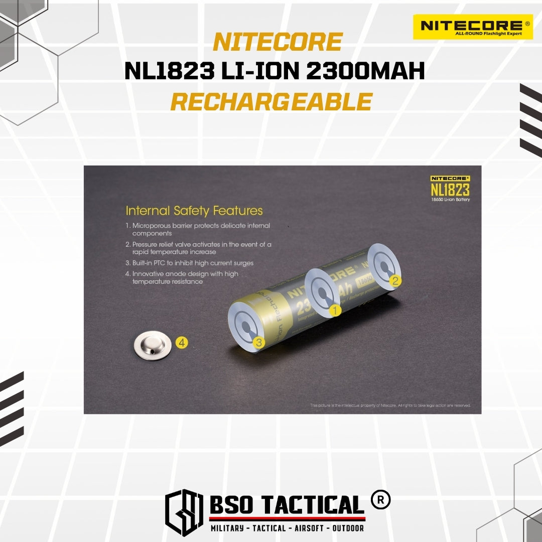 NITECORE Baterai Rechargeable 18650 Li-Ion 3.7V 2300mAh 1 - NL1823