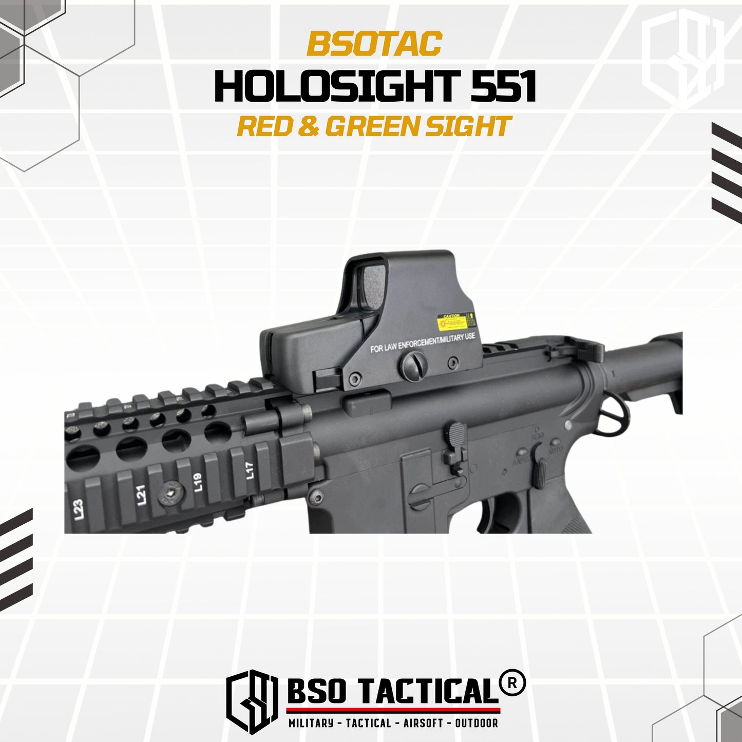 Holosight 551 Style Picatinny Full Metal Red Green Dot Scope Sight for Toys
