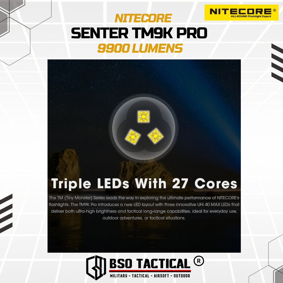 NITECORE Senter LED Tactical Flashlight UHi 40 IP68 9900 Lumens - TM9K PRO