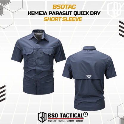 BSOTAC Kemeja Outdoor Lengan Pendek Tactical Short Sleeve Casual Shirt Summer Camping Hiking Quick Dry Baju Army Quick Dry