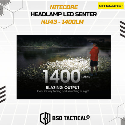 NITECORE Senter Kepala Headlamp LED IP68 1400 Lumens - NU43