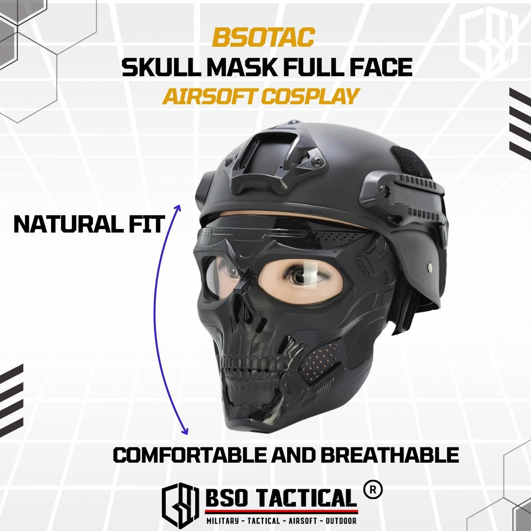 Masker Skull Tactical Outdoor Mask Topeng Full Face Tengkorak Mask for Outdoor Cosplay