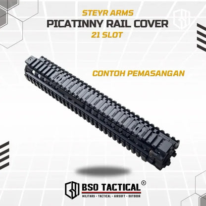 Steyr Arm Penutup Rail Cover Picatinny 21 Slot Antiskid Rubber Grip - ORIGINAL
