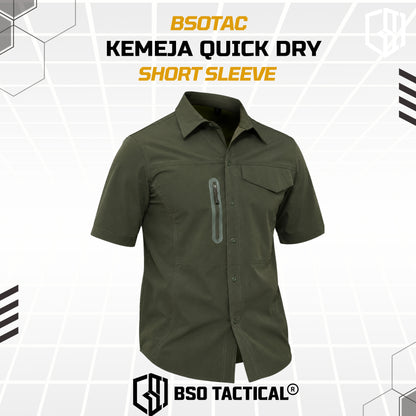 Kemeja Parasut Tactical Quick Dry Combat Short Sleeve Shirt Army Stretch Outdoor Pria Soft Casual Basic