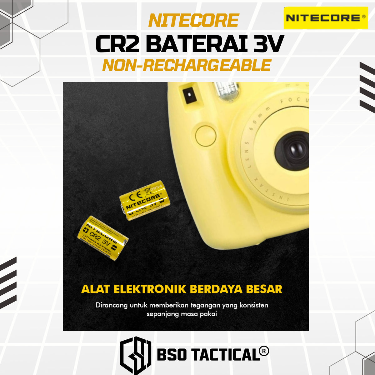Nitecore CR2 Baterai Lithium Non-Rechargeable 3V
