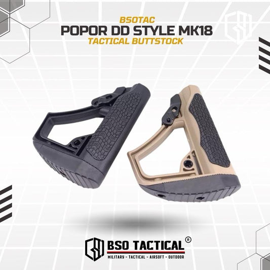 Popor Tactical DD Style Collapsible Buttstock Adjustable for Airsoft AEG GBBR
