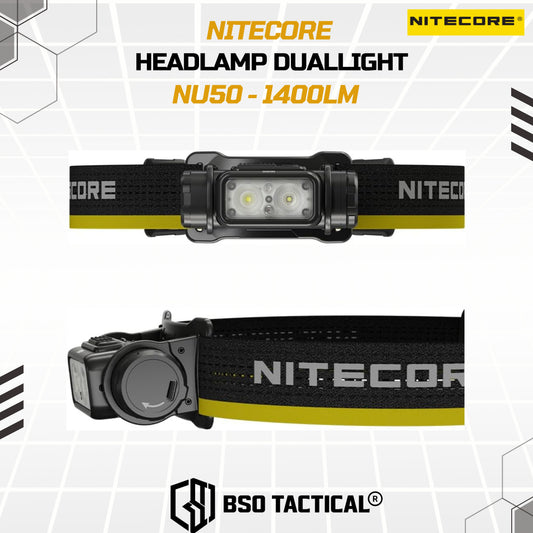 NITECORE NU50 Senter Kepala Headlamp Duallight IP68 1400LM 4000Mah - ORIGINAL