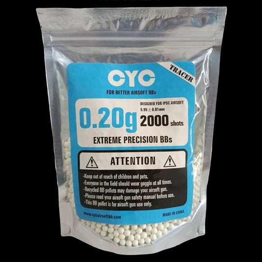 BB CYC 6mm Green Tracer 0.20 g / 0,20 g 2000 Shots - ORIGINAL
