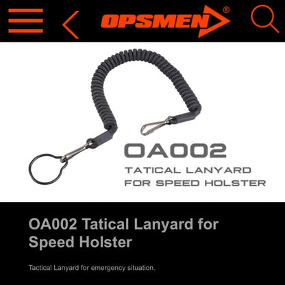 OPSMEN Flaslight Tactical Lanyard Spiral Sling Tali Senter Speed Holster Opsmen OA002