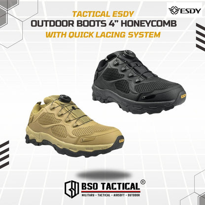 Sepatu Tactical Outdoor Esdy 4 Inch Honeycomb with Quick Lacing System