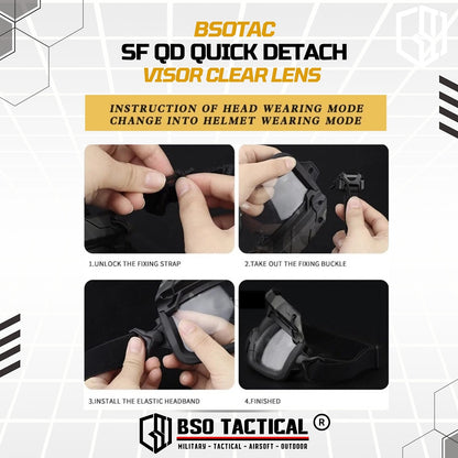 SF QD Quick Detach Tactical Goggle Gentex Ops Core Style