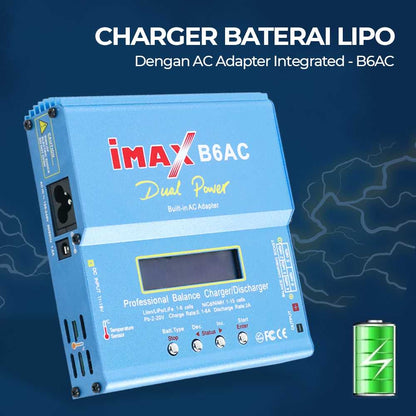 IMAX B6AC Charger Baterai LiPo dengan AC Adapter Integrated RC Battery Remote Control Toy