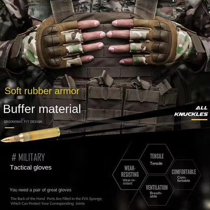 Sarung Tangan Tactical MP3 Fingerless Outdoor Motorcycle Glove