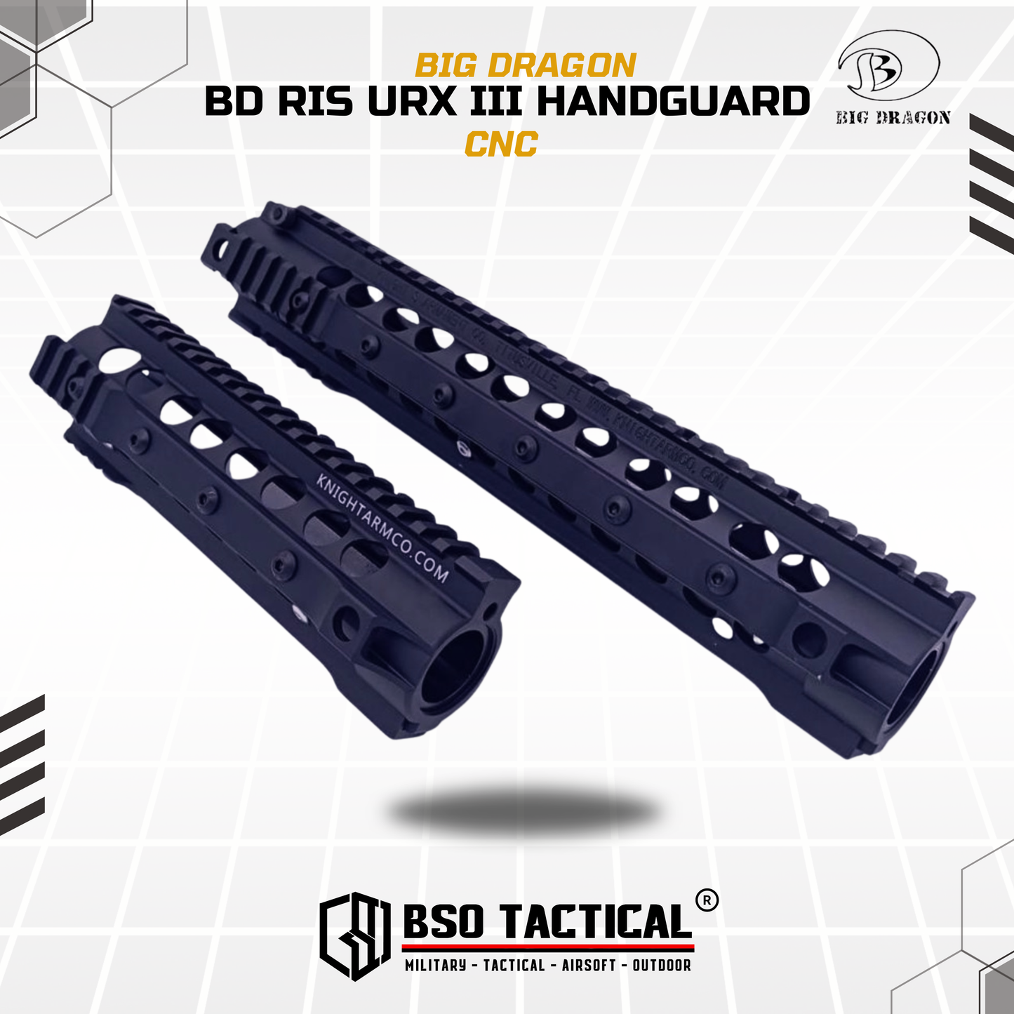 BD Tactical RIS URX III Style Handguard CNC for Airsoft