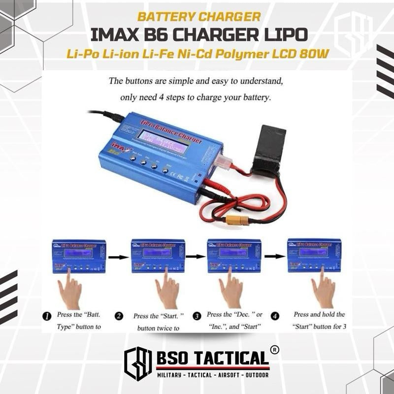 Charger Battery IMAX B6 Lipo Li Ion Polymer 80W Batre RC Balancer Baterai Remote Control Toy