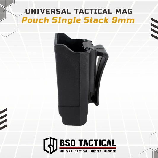 Universal Tactical Mag Pouch SIngle Stack 9mm with Belt Clip