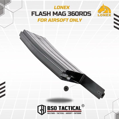 Lonex Mag Tarik 360 Rounds Metal Flash Mag High Cap