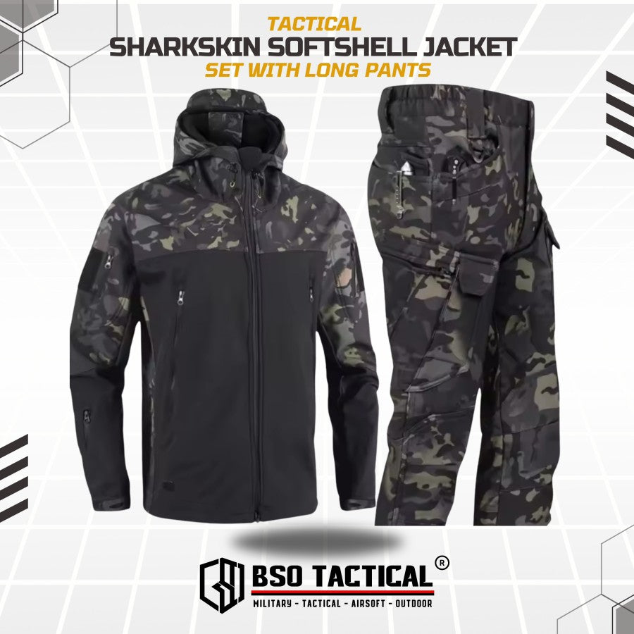 Jaket Celana Outdoor Sharkskin Softshell Jacket Set with Long Pants Outdoor Gear
