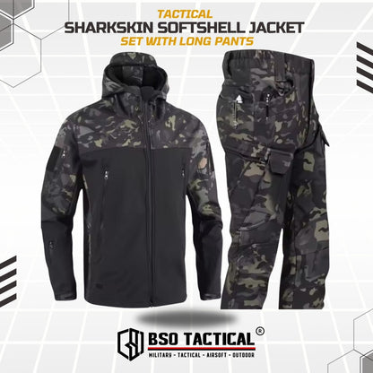 Jaket Celana Outdoor Sharkskin Softshell Jacket Set with Long Pants Outdoor Gear