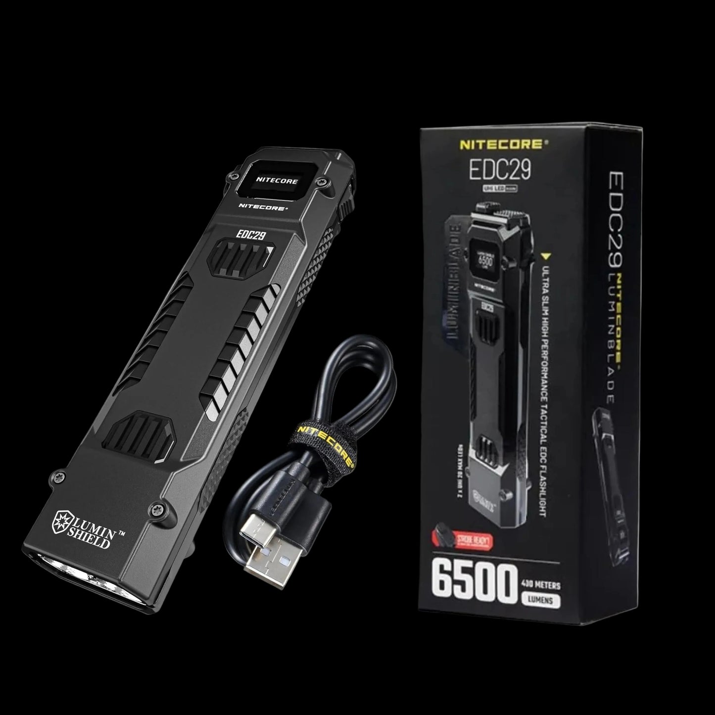 NITECORE Senter EDC29 LED Flashlight UHi 20 Max Lumin Shield 6500 Lumens Baterai USB - ORIGINAL