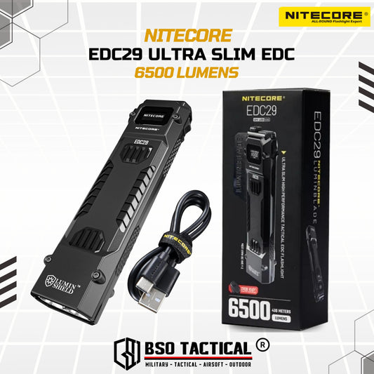 NITECORE Senter EDC29 LED Flashlight UHi 20 Max Lumin Shield 6500 Lumens Baterai USB - ORIGINAL