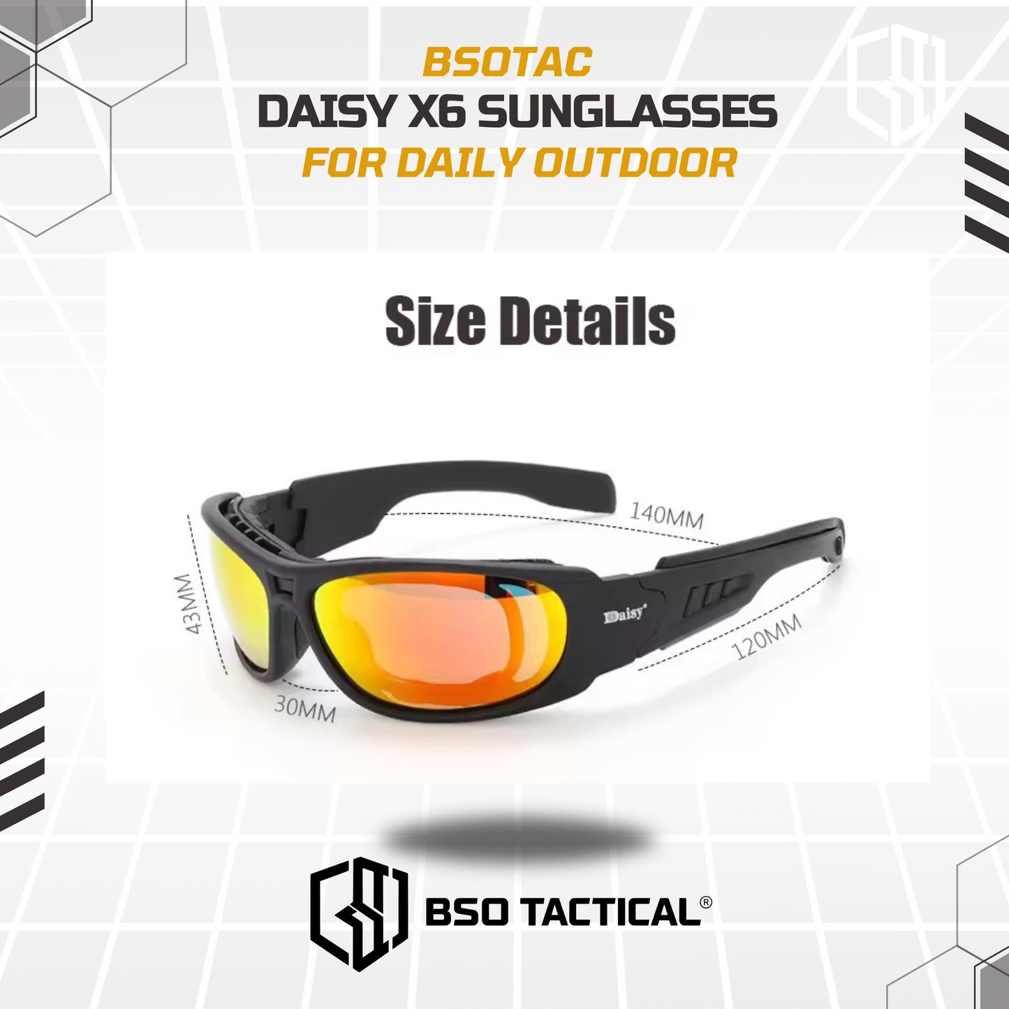 Kacamata Outdoor Daisy X6 Casual Daily Outdoor Sunglasses with 4 Lens Kit