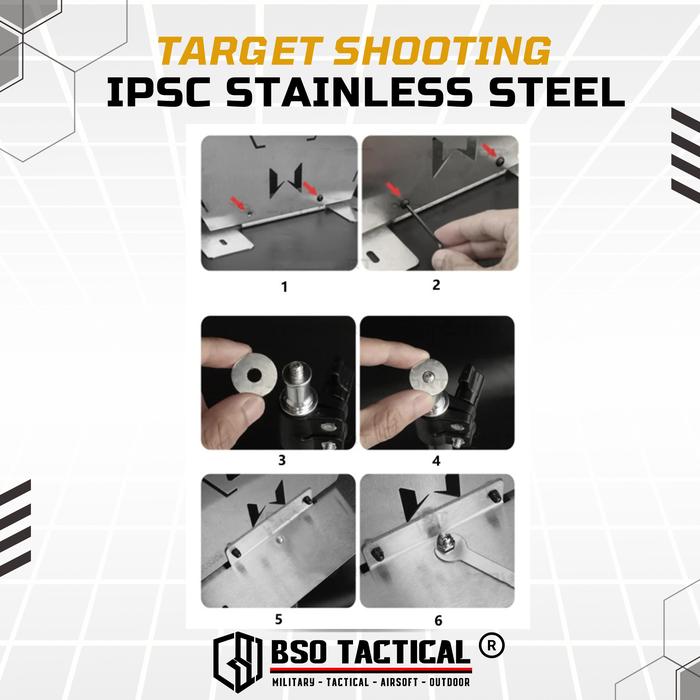 Target Plate Stainless Steel IPSC Practice Competition untuk Latihan WGB GBB GBBR