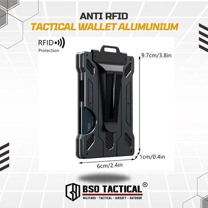 Tactical Magic Wallet Anti RFID Alumunium Card Holder Carbon with Clip Dompet Kartu