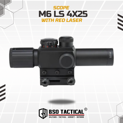 Red Dot Scope Laser M6 LS 4x25 Full Metal Picatinny