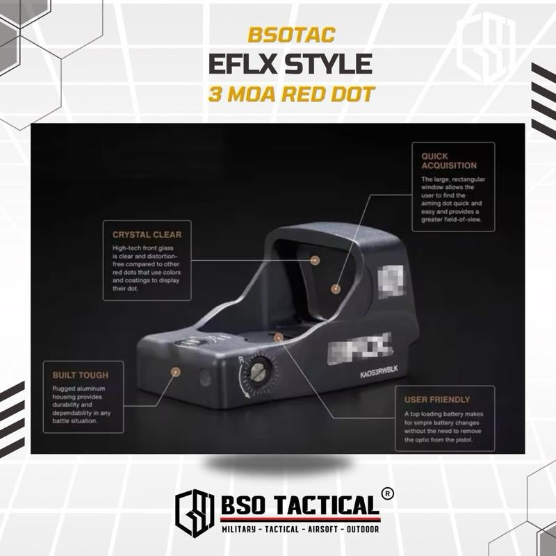 EFLX Mini Style Red Dot Scope Tactical Holosight RMR Mount Base Picatinny CNC