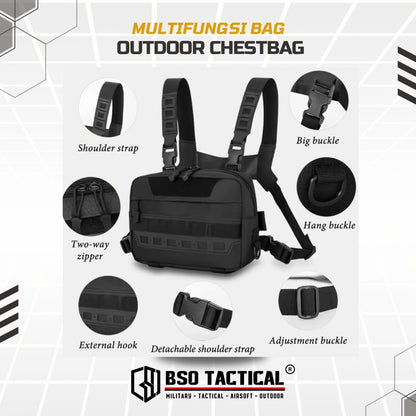 Tas Dada Tactical Chest Bag Multifungdi EDC Fishing Cycling Outdoor Multi Strap Portable