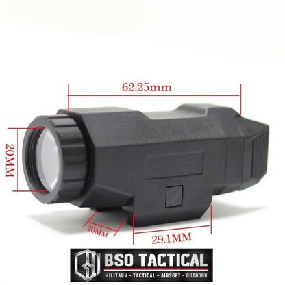 Senter Tactical INF APL Compact LED Flashlight 200 Lumens 20-22mm Picatinny FREE BATTERY CR123 Rechargeable