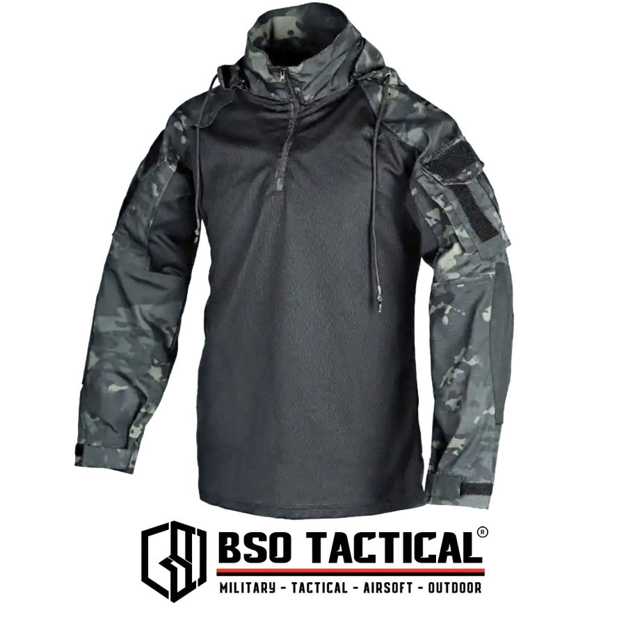 Baju Outdoor Hoodie Lengan Panjang FROG Tahan Air dan Cepat Kering dengan Kantong Serbaguna - Sport