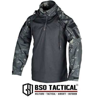 Baju Outdoor Hoodie Lengan Panjang FROG Tahan Air dan Cepat Kering dengan Kantong Serbaguna - Sport