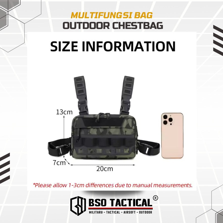 Tas Dada Tactical Chest Bag Multifungdi EDC Fishing Cycling Outdoor Multi Strap Portable