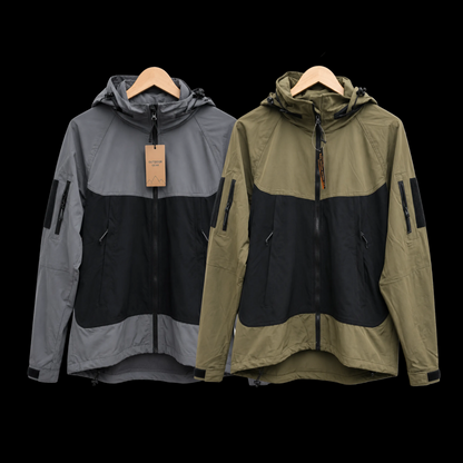 Jacket Windbreaker Soft Shell with Hoodie for Outdoor Quick Dry