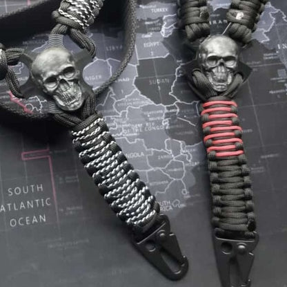 Tali Sandang Rangercord Sling Paracord Skull Custom Handmade 1 Point Metal Multifungsi Outdoor