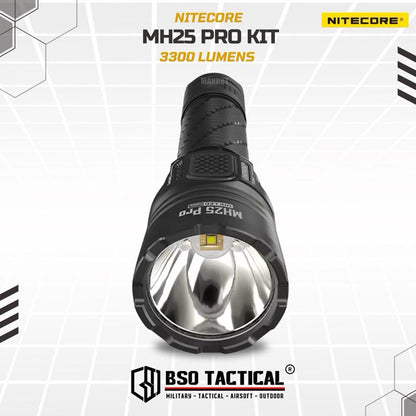Nitecore MH25 PRO KIT Senter Tactical LED Flashlighg 3300 Lumens Complete Set